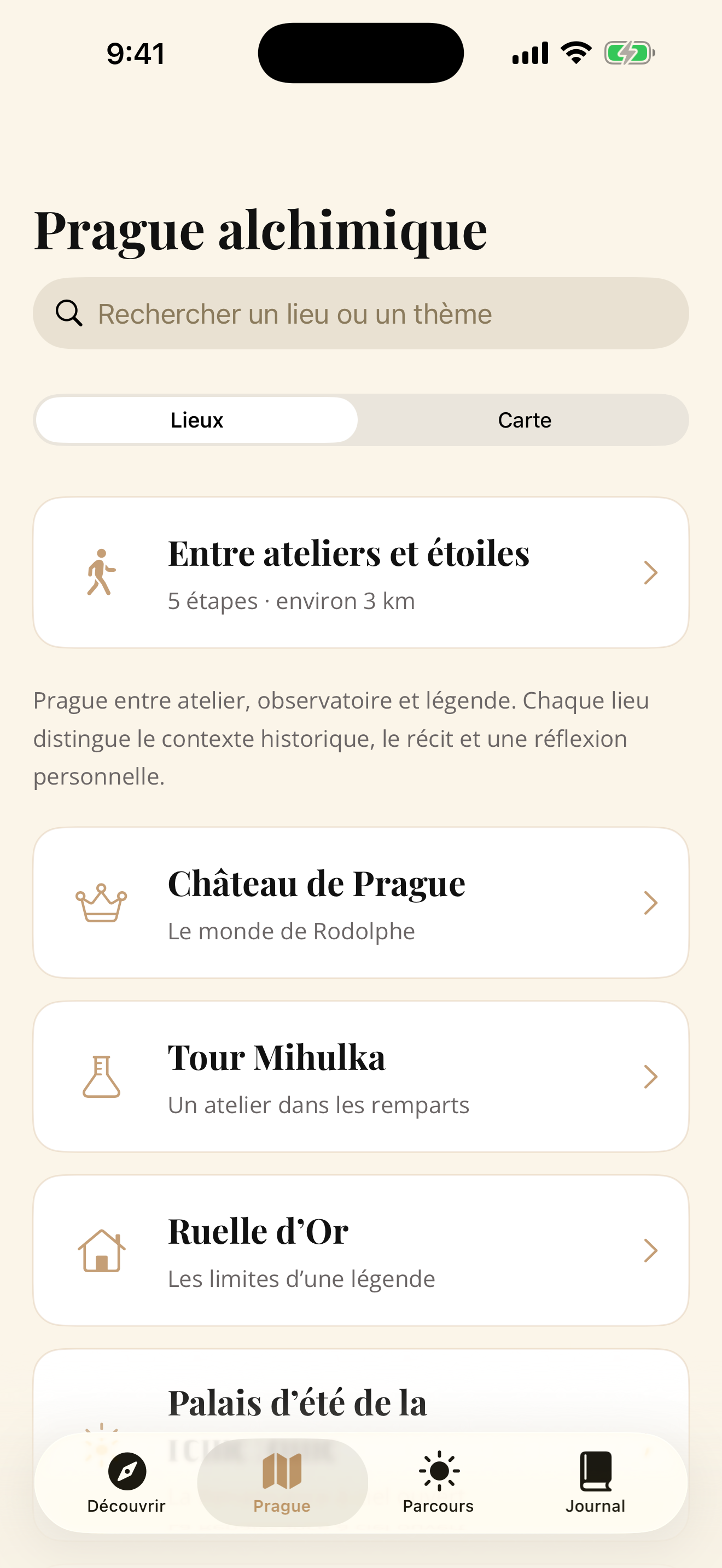 Aperçu réel d’Alchymistka : guide de Prague alchimique avec lieux, carte et promenade